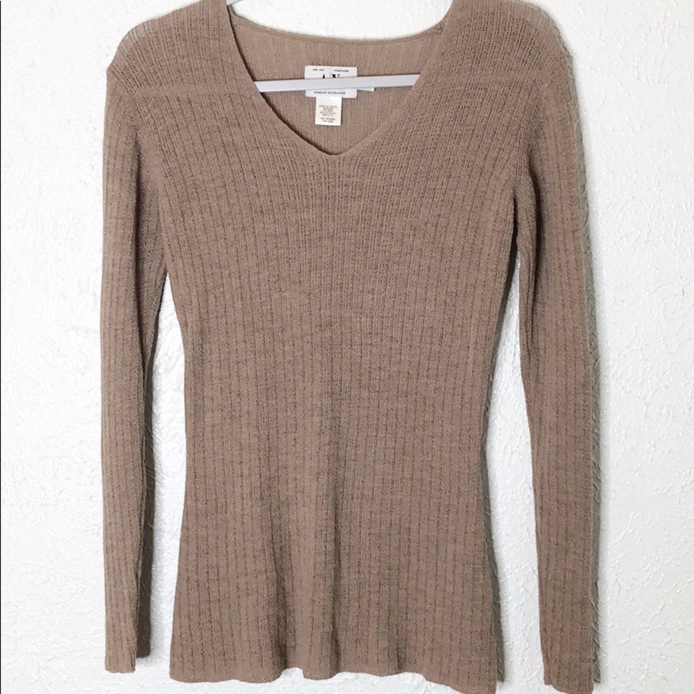 Armani exchange tan sweater sz S